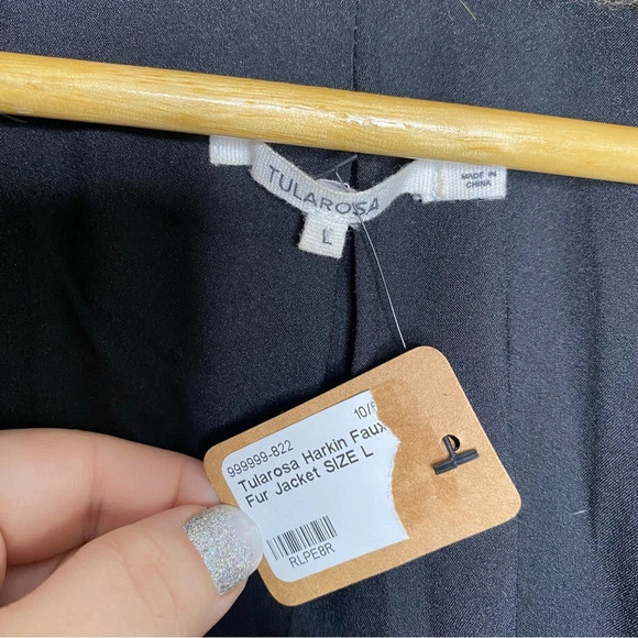 ✨NWT Revolve Tularosa Multi 70s Stripe Harkin Faux Fur Vegan Jacket Coat Large - Picture 6 of 12